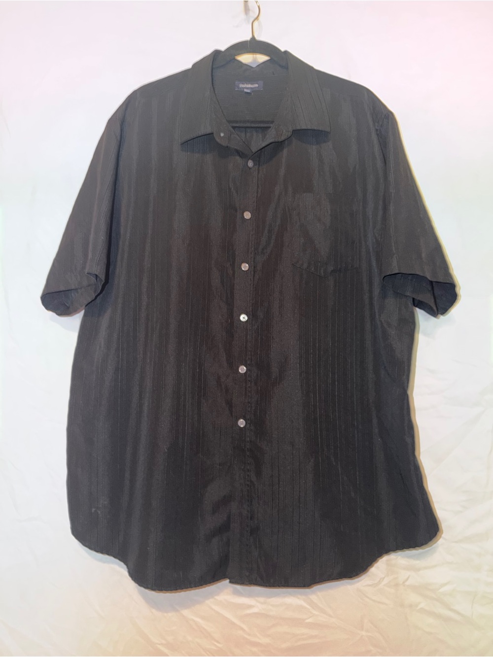 croft & barrow Black Short-Sleeve Button-Down Shirt